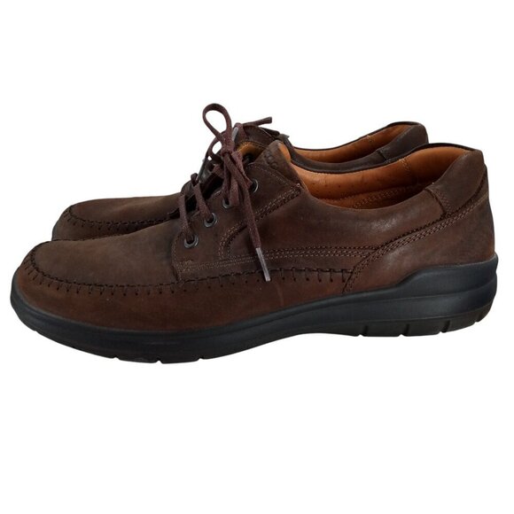 Ecco Seawalker Brown Leather Lace Up Loafers Size 47 US 13-13.5 Comfort Oxford main image 7